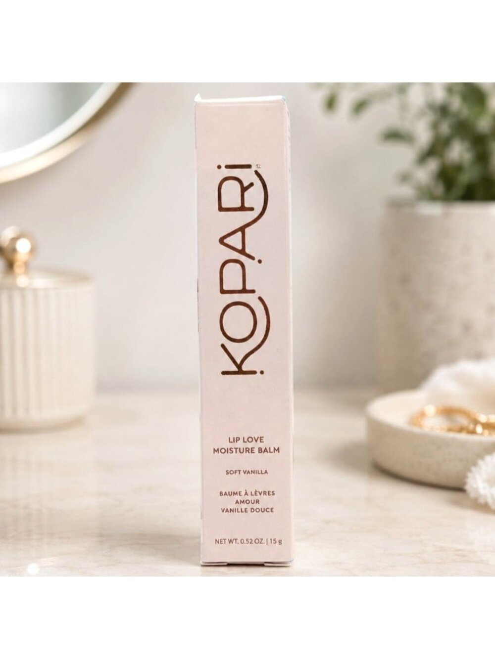 Kopari Lip Love Moisture Balm Soft Vanilla .52 Oz Hydrating Glossy Finish